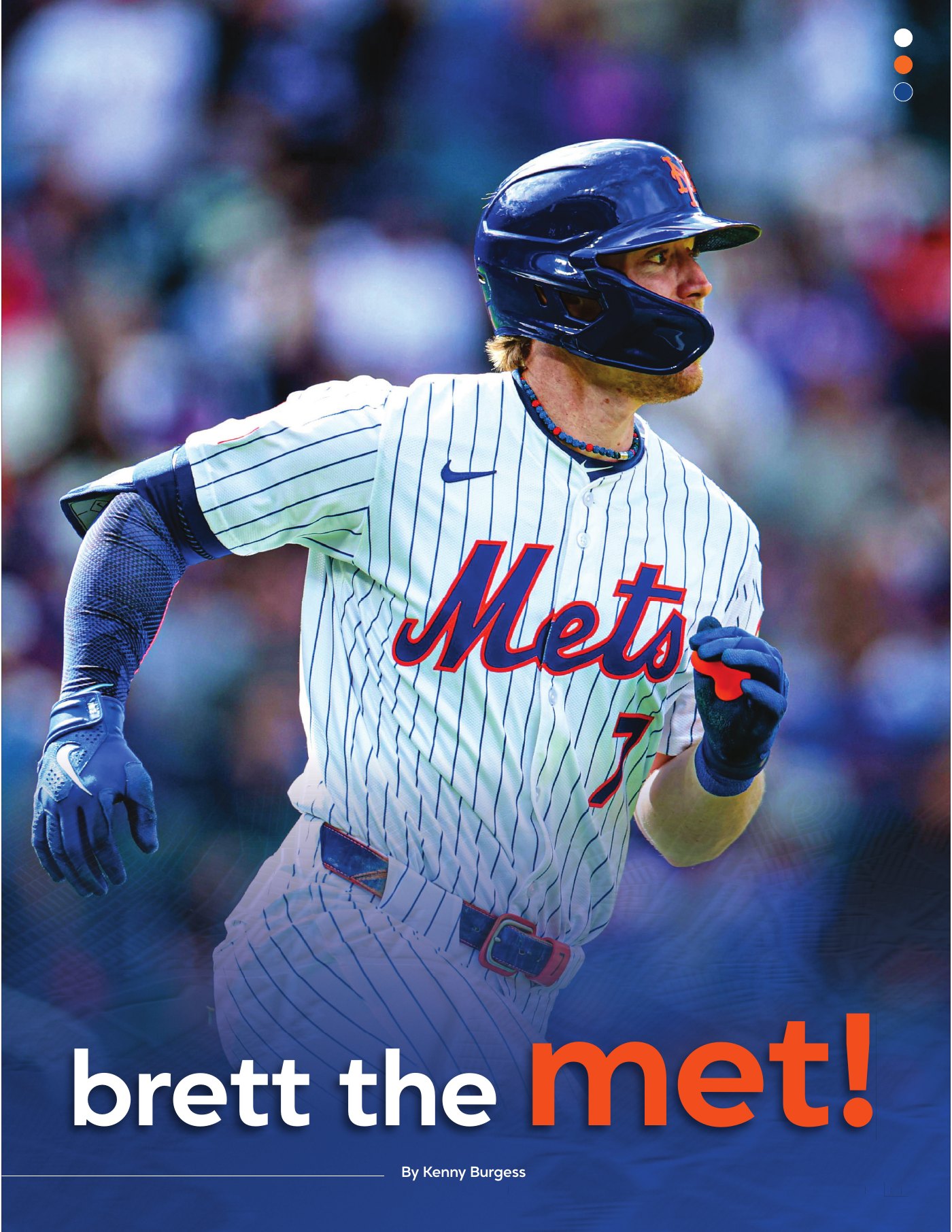 Opening spread of Brett the Met in Mets Magazine